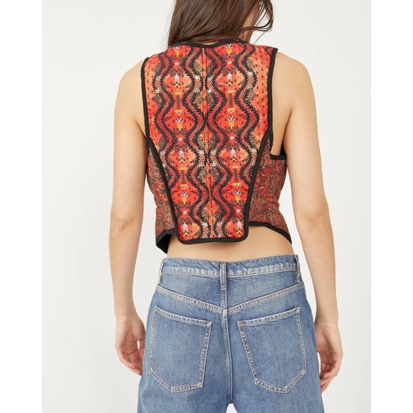 FREE PEOPLE Gemini Vest / Rust Combo - Picture 9 of 12